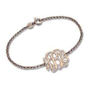 Rose Gold Plated Silver Monogram Bracelet