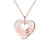 Family Hearts necklace in Rose Gold Plating