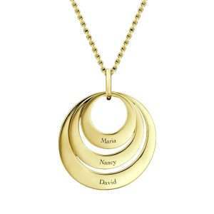 Three Disc Necklace with Gold Plating