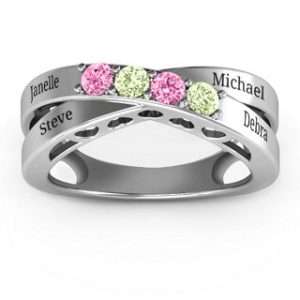 Across My Heart 4-Stone Ring