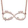 Infinity 4 Names Necklace with Rose Gold Plating