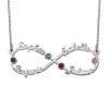 Infinity 4 Names Necklace with Birthstones