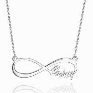 Infinity Style Name Necklace Silver