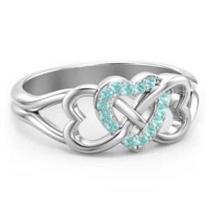 Triple Heart Infinity Ring