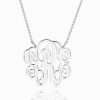 Fancy Monogram Necklace Silver