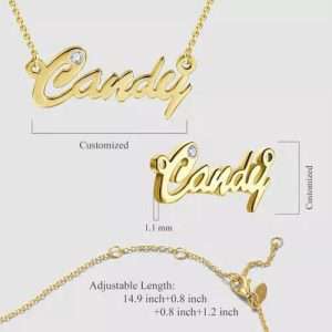 Personalized CZ Name Necklace 14k Gold Plated