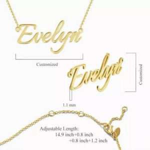 Personalized Name Necklace 14k Gold Plated