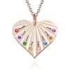 Family Necklace with birthstones in Rose Gold Plating