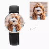 Womens Photo Watch Black Leather Strap